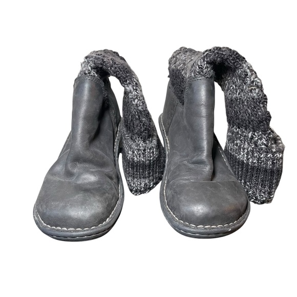 Ugg Cresthaven Nubuck wedge Knit Leather Leg Warmer Sock Boots Size Women 7 - Picture 2 of 9